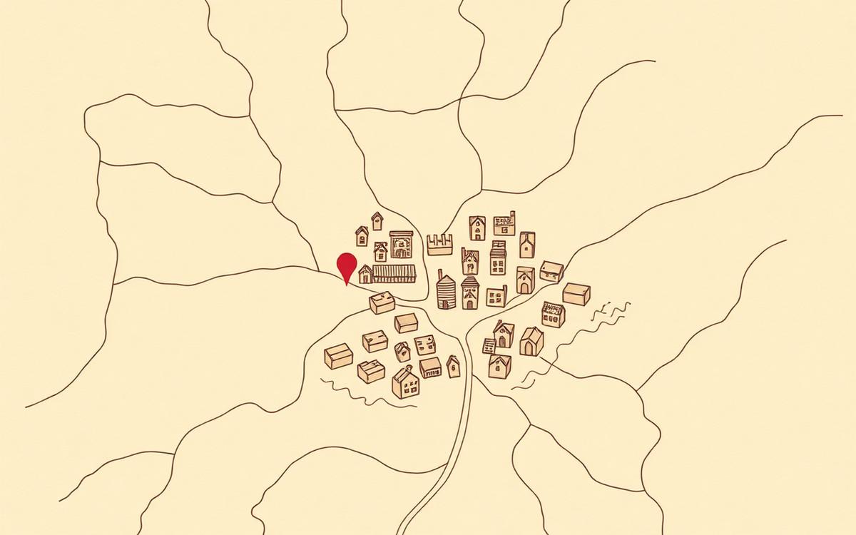 Immagine segnaposto — la mappa vera del borgo con il locale segnato